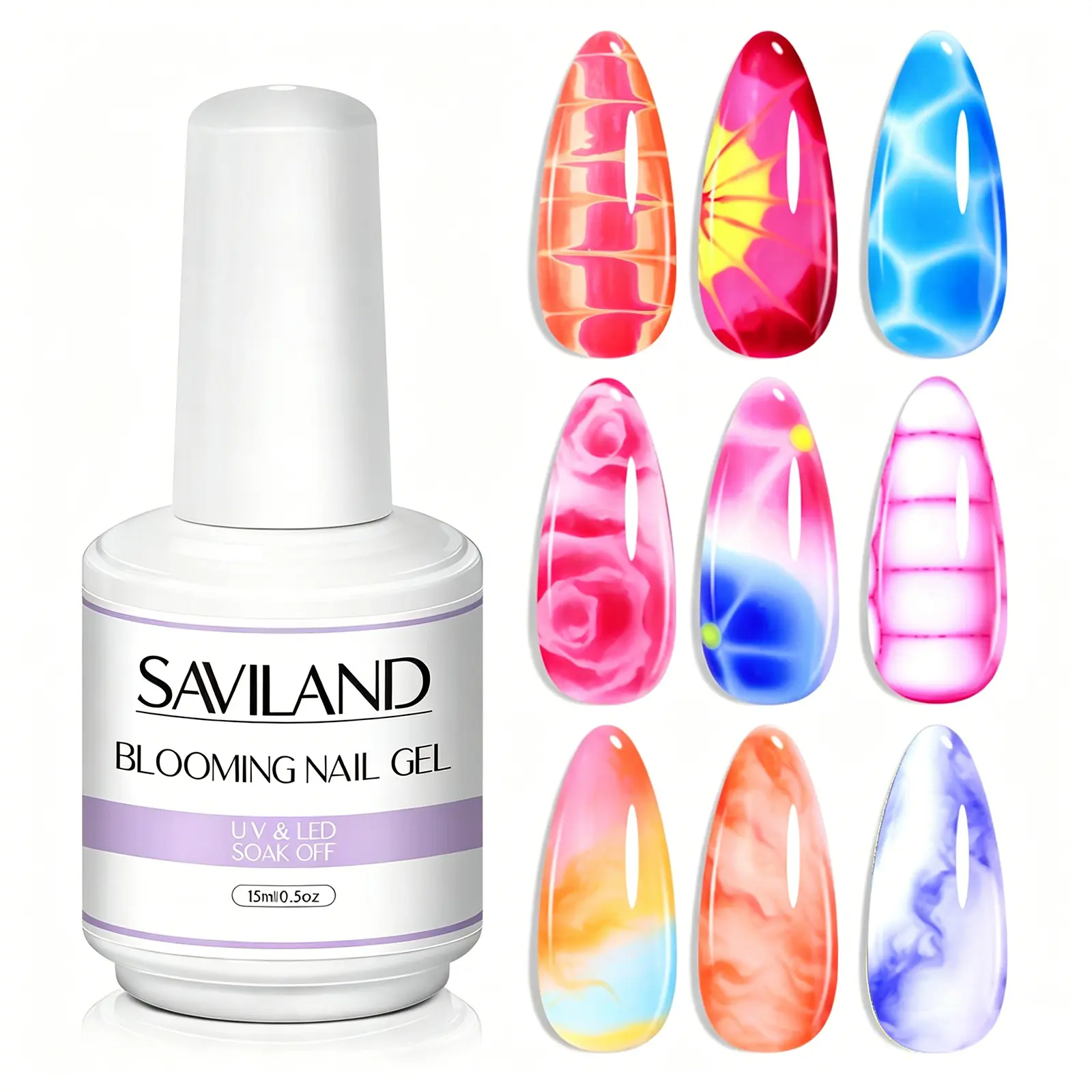 Saviland 15ml Blooming Gel for Nails Creates Marble Effect for DIY Manicures tiktokshopspringglowup