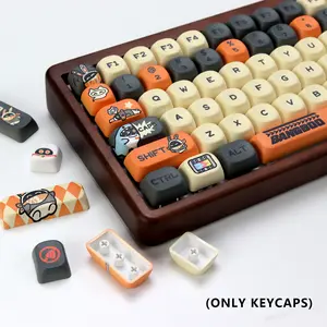 KBDiy Bangboo Keycaps Set(ONLY KEYCAPS) 133 keys KOA Profile Dye-Sublimation ZZZ Rabbit Cute Art Kawaii Keycaps for Cherry Gateron MX Switches Mechanical Keyboards