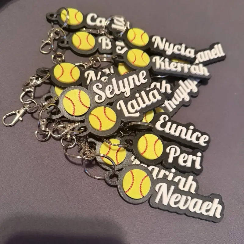 Custom Softball Name Keychain | Personalized Softball Bag Tag