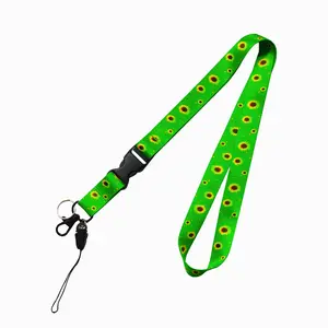 1 Pack Green Sunflower Lanyard  Airport – Cute and Cool Sunflower Neck Lanyard Autism for Keys, Key-chains, Wallets, and badge Holders – Features a Quick-Release Buckle and Stylish Design – A Wonderful Gift for Christmas and New Year