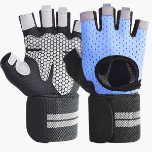 Weightlifting Gym Gloves for Men Women Breathable Workout Gloves Anti-Slip Exercise Gloves Adjustable Wrist Support Full Palm Protection