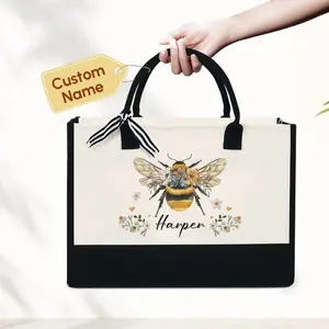Personalized Bee Tote Bag - Christmas Gifts For Women, Bee Kind Tote, Bee Lover Gifts, Honey Bee Tote Bag, Bumble Bee Bag, Birthday Grandma Tote