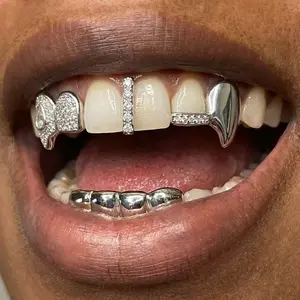 Hip Hop Full Rhinestone Grillz, European and American Street Fashion, Teeth Decoration, Rap Performance Personal Accessory, Tooth Gem