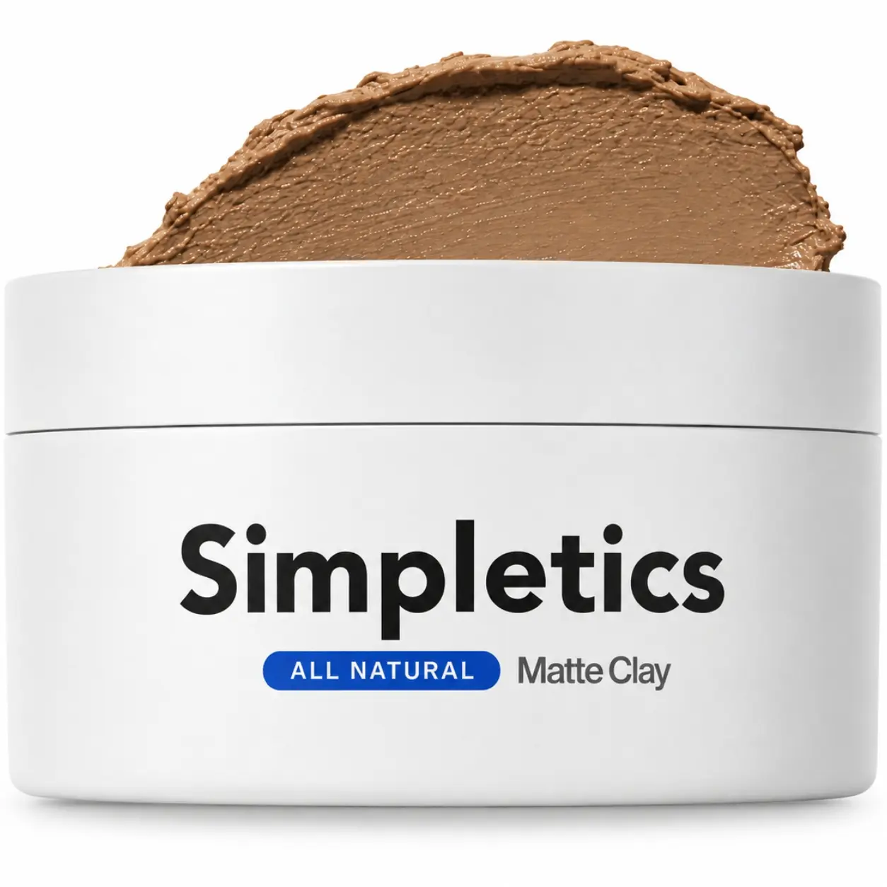 Men's All Natural Hair Clay - 6-Ingredient Matte Styling Haircare Product with Beeswax, Coconut Oil, Vanilla Scented, 2oz, Hydrating, Moisturizing, Gentle Daily Use, Strong Hold, Textured, Non-Greasy, Water-Based, No Harsh Chemicals, Lightweight