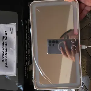 Car Sun Visor Makeup Mirror, LED Touch Screen Adjustable Brightness Auto Interior Makeup HD Mirror, Rechargeable Vanity Mirror,girly car accessories,car stuff Multifunctional Car Led Car Smart Display