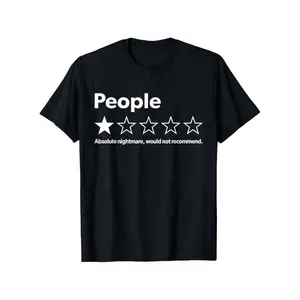 Unisex One Star Absolute Nightmare Would Not Recommend Funny Graphic Tee Black Review Rating Introvert Anti Social Sarcastic Humor Gift T-Shirt up to 3XL