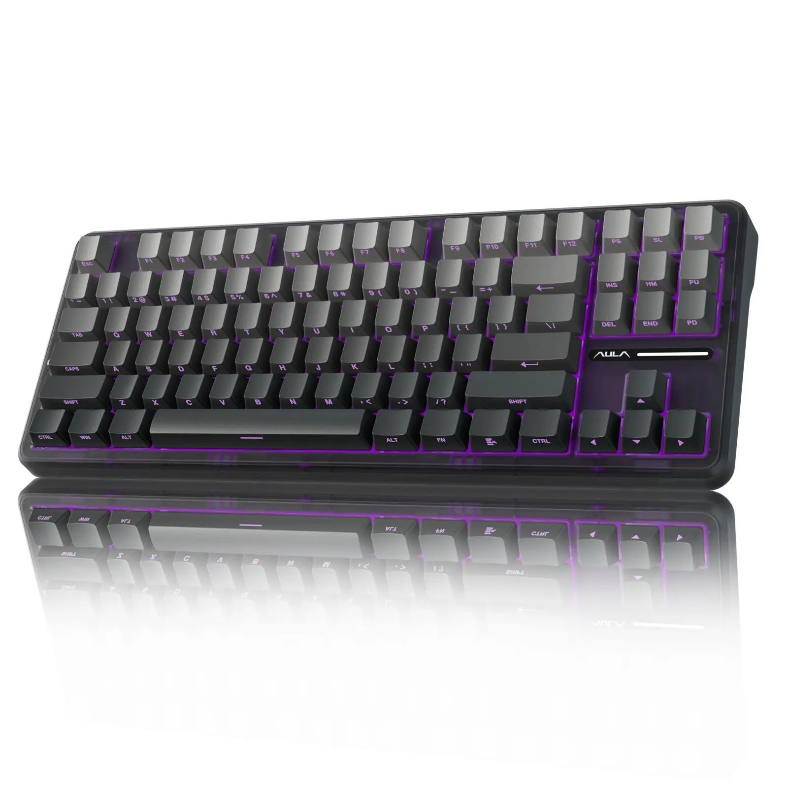AULA F87 Pro 75% TKL RGB Backlit Wireless Mechanical Gaming Keyboard - Tri-Mode BT5.0/2.4GHz/USB-C Gasket Hot Swappable Custom Keyboard with Pre-Lubed Switches, Side Printed PBT Keycaps, Keyboards for Gaming PC Accessory