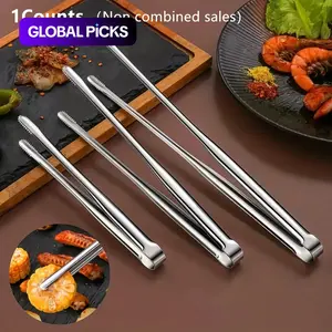 Stainless Steel Barbecue Tongs, 1 Count Durable Food Tongs, Non-slip Kitchen Cooking Tongs, Barbecue Utensils #GLOBAL PICKS