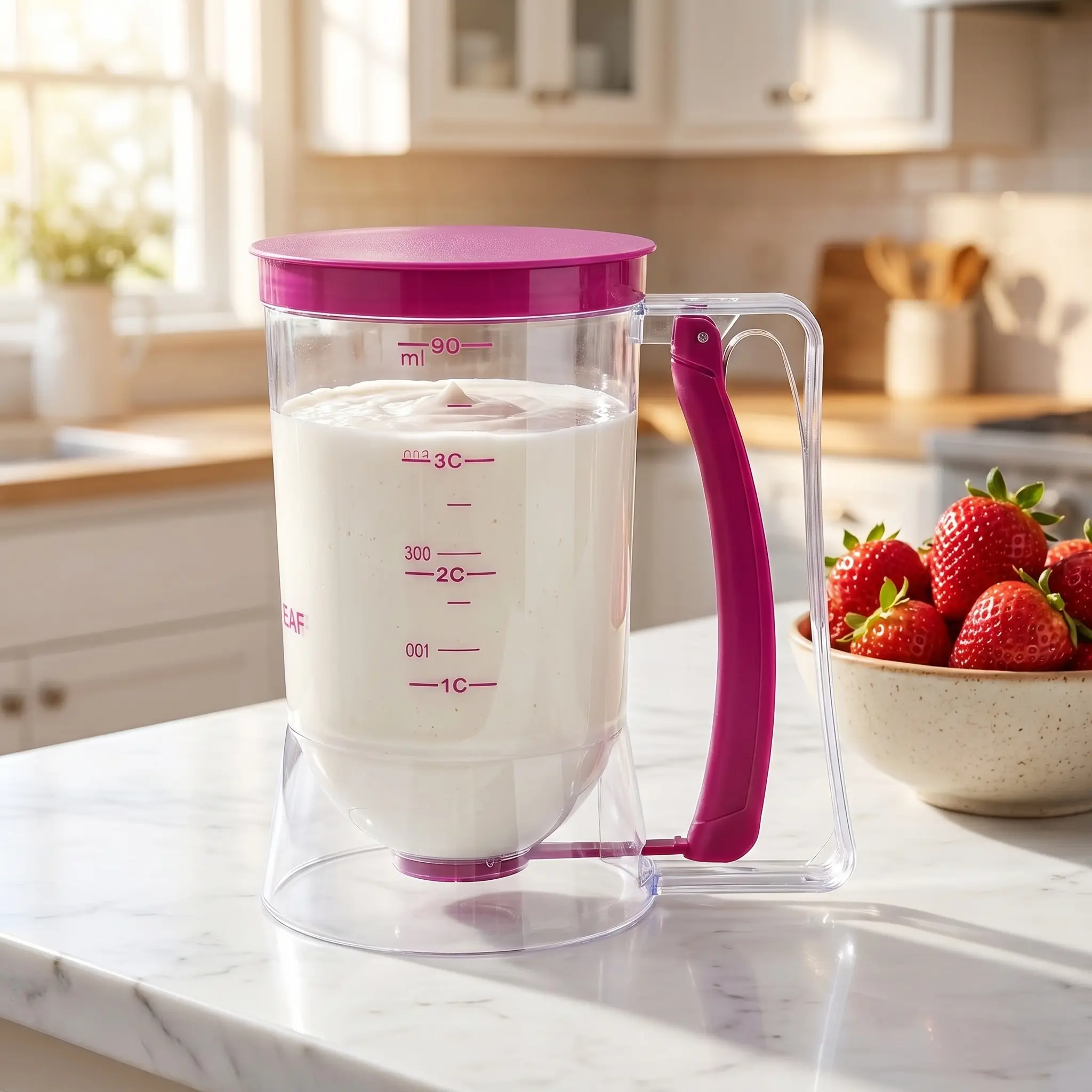 Cake Pancake Waffle Crepe Batter Dispenser Cup, Precise Baking Measuring Tool, Beginner-Friendly Piping Aid, Essential Bakery Equipment, Baking Tools, Bakeware, Baking Supplies