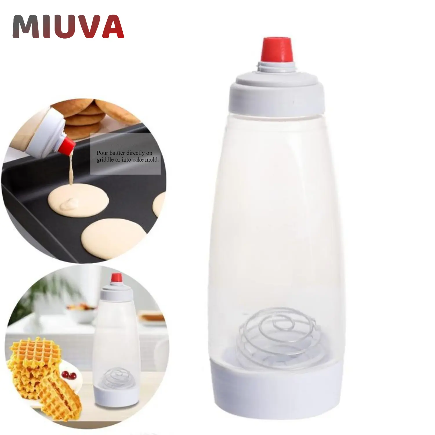 MIUVA Handheld Mixture Bottle, 1 Count Batter Stirrer Bottle with Stirring Ball, Baking Tool for Home Kitchen, Kitchen Accessories, Bakeware, Kitchen Utensils, Value Pack TikTokShopBlackFriday Christmas Thanksgiving cooking utensils