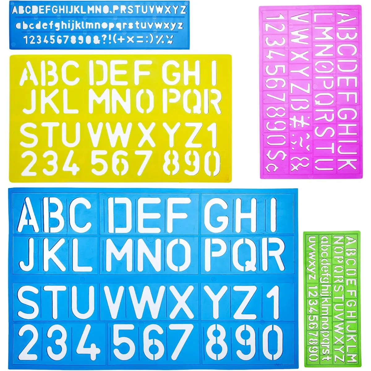 Letters and Numbers Alphabet Templates, Letter Stencils, Pack of 5 ...