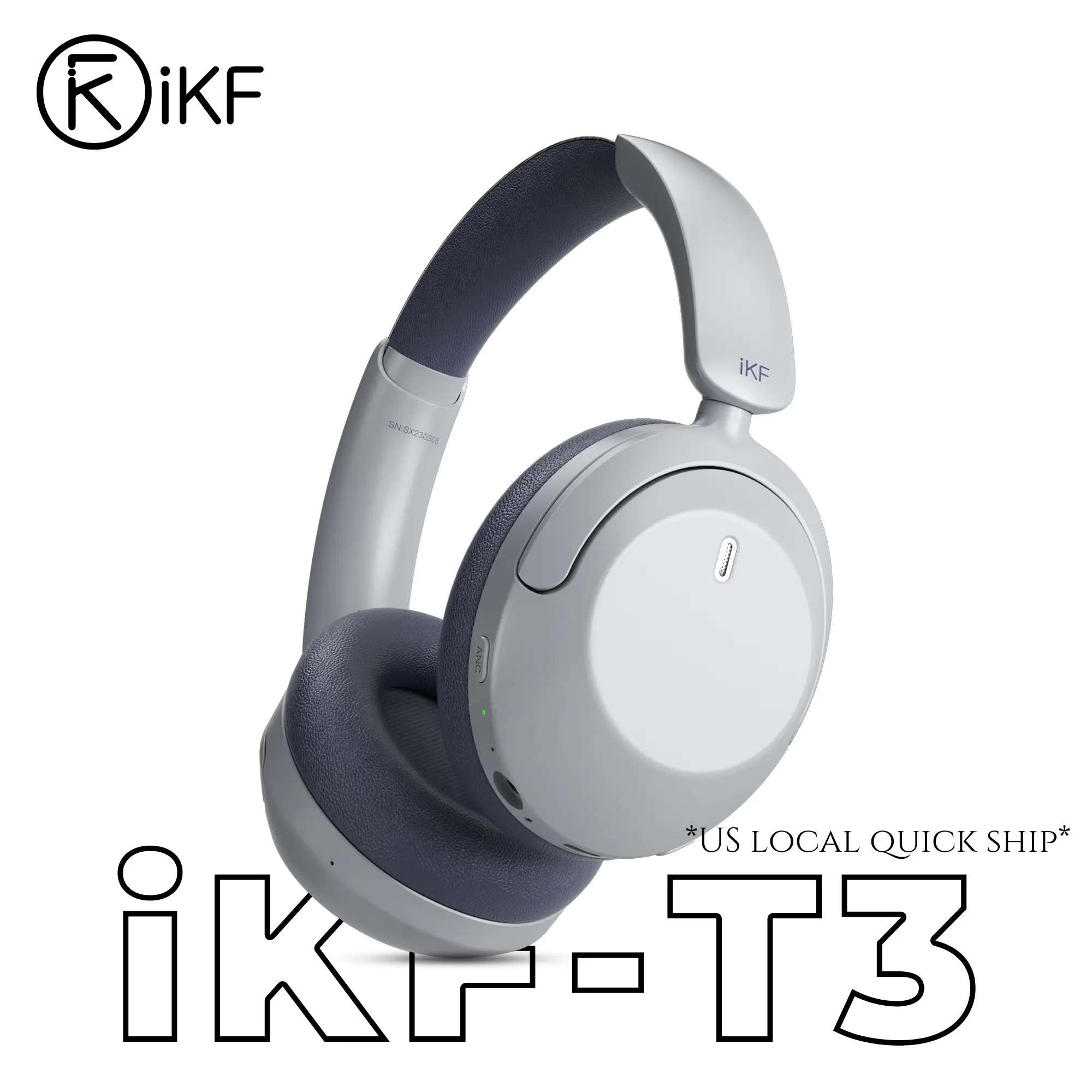iKF-T3 Over-Ear Wireless Headphones Active Noise Cancelling Bluetooth 5.3 38ms Low Latency HiFi 125h Playtime Audio Electronic Earbud Headset headphones bluetooth noise cancelling headphones