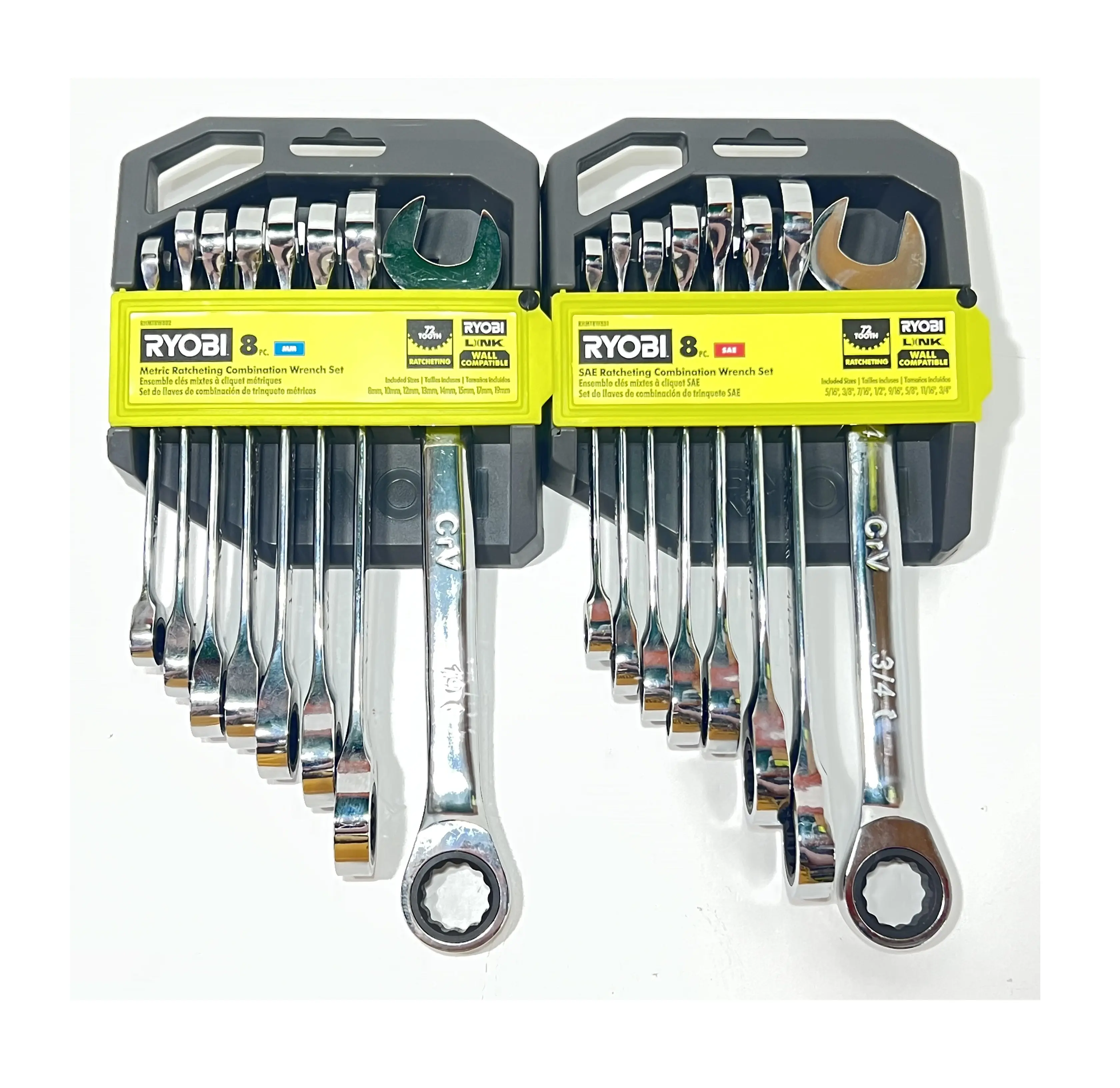 Ryobi 16 PC. SAE & Metric Ratcheting Combination Wrench Set