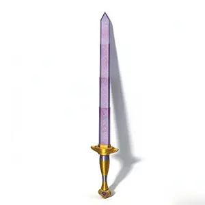 Large 3D printed portable korean pop purple telescopic sword, lightweight and portable, fun and space-saving, stress-relieving telescopic sword toy, cosplay fantasy accessory, movie collector gift, Halloween costume accessory.