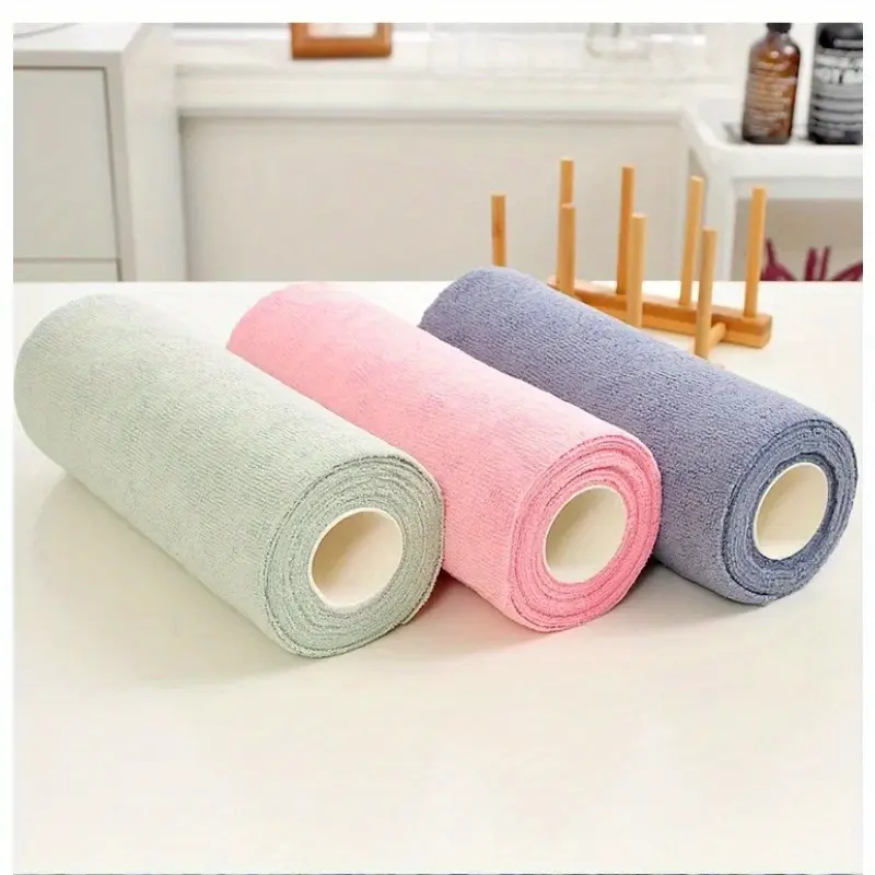 Ultra-Absorbent Multi-Purpose Microfiber Cleaning Cloth Roll Pack, 30 Tear-Off 9.8x9.8in Sheets, Reusable Machine-Washable, Kitchen & Household Absorbing Streak-Free Cleaning Cloths, Kitchen Cleaning Cloth