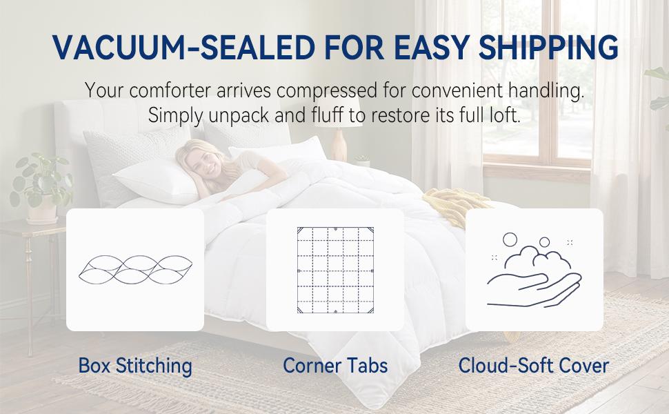 Super King Down Alternative Comforter All-Season with Corner Tabs Duvet Cover Puffed Quilt Bedding Set Soft 250 GSM Polyester Cooling Warmth-#TikTokShopStockUp-Mother's day gifts summerwins