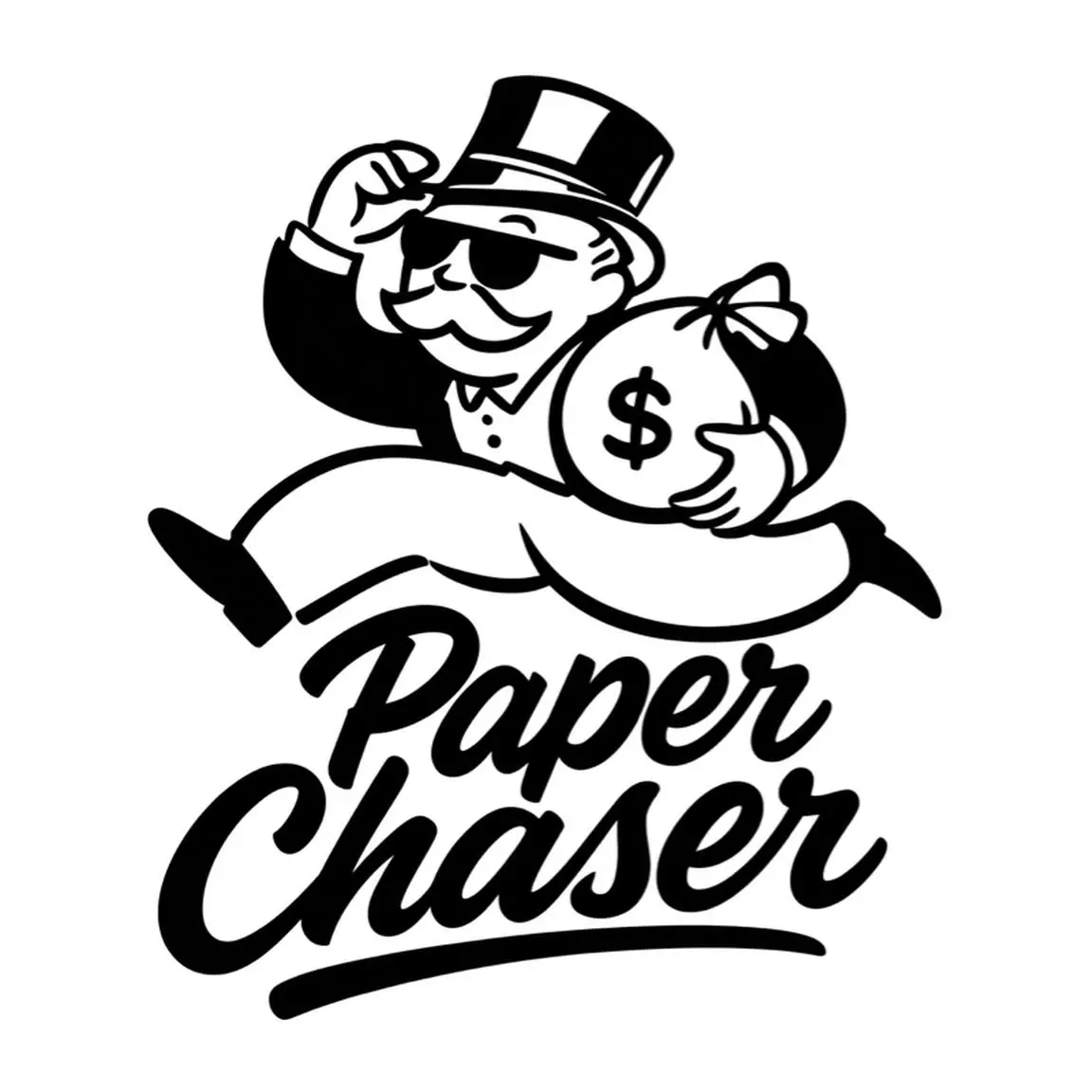 Paper Chaser Decal - Various Colors and Sizes - Ideal for Customization and Personalization