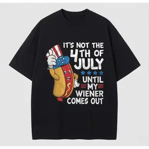 4th of July Funny Wiener T-shirt Partying Grilling Fourth Humor Gift Shirt hot dog bbq Mens offensive Tee Shirt