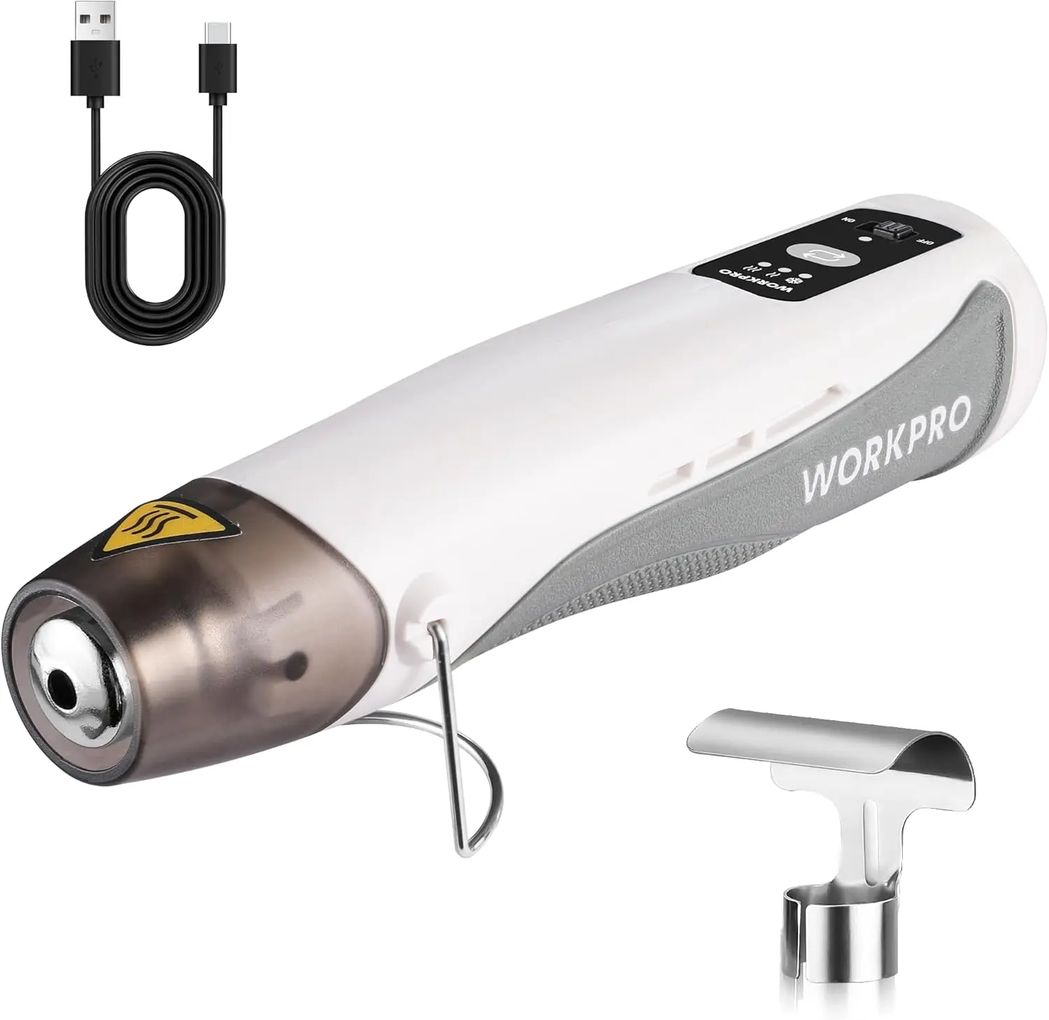 #summersale WORKPRO 7.2V Mini Cordless Heat Gun, 680℉ Hot Air Gun with Reflector Nozzle, 3 Temp Settings - Cool Air, 302℉/680℉, Fully Ceramic Heating Core for Halloween Crafts & DIY Embossing