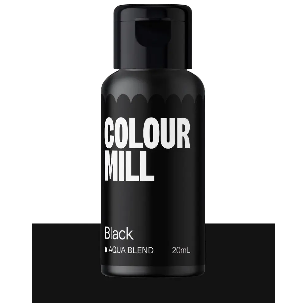 Colour Mill Aqua Blend Water-Based Food Coloring 20 Milliliters, Black