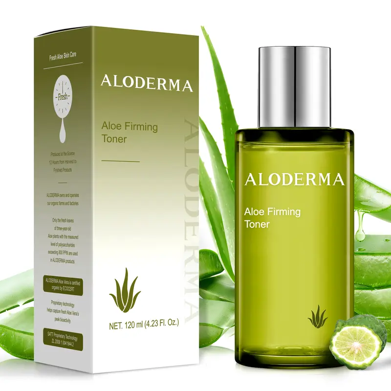 Aloderma Rejuvenating Vegan Firming Skin Toner - 91% Organic Aloe Vera, Hyaluronic Acid, Natural Botanicals - Moisture-Boosting for Women, Reduces Fine Lines/Wrinkles, Radiant Complexion - 4.2oz