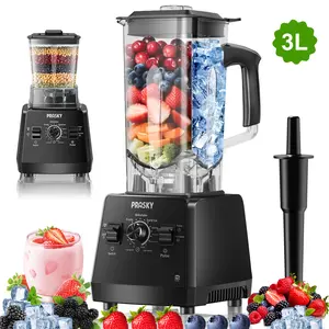 Prasky 102oz 2in1 Blender and Grinder for kitchen use, 2 Cups Large capacity Powerful Kitchen Blender BPA-Free 2 Containers Countertop Blenders, Crush Ice, Makes Sauces&Smoothie, Grinds Coffee& Spices - Ideal for Frozen drinks & daily blending needs summe