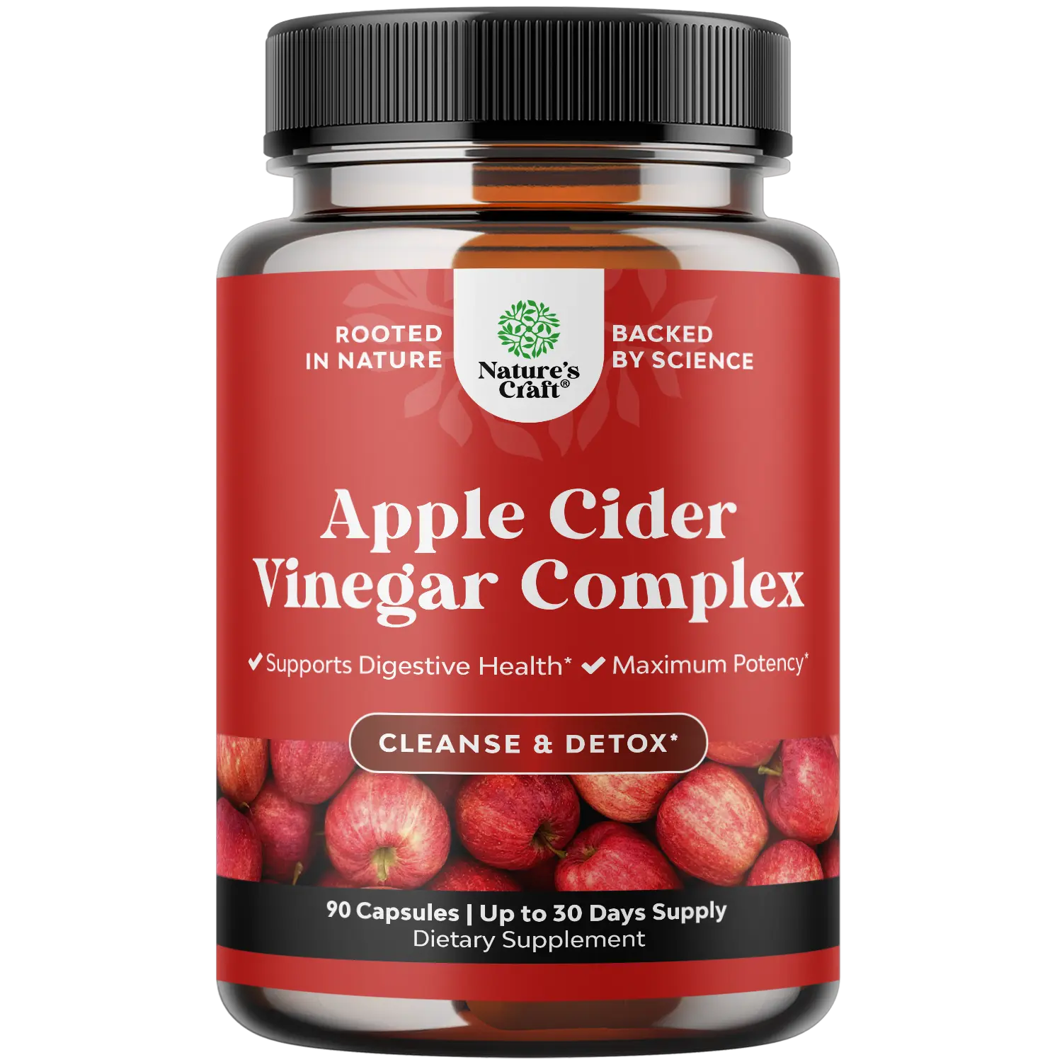Nature's Craft Apple Cider Vinegar Complex Supplement - ACV for Hunger Gut Cleanse and Full Body Detox Healthcare Man Cayenne Pepper