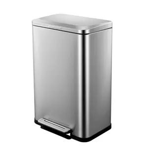 13 Gallon Tall Kitchen Garbage Can with Removable Inner Bucket, Rectangular, for Kitchen