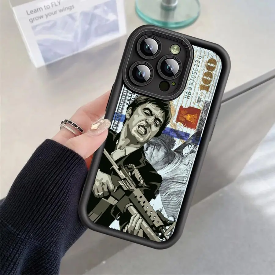 [Scarface Gangster Phone Case] Case for iPhone 17 Air 16 15 14 Pro Max 13 12 11 XR XS Plus Shockproof Full Camera Protection Durable slim Silicone Cover Protective Cellphone Smartphone Screen Protector