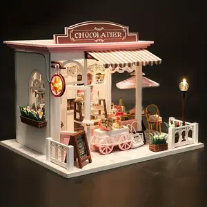 DIY Wooden Book Nook Kit, 3D Wooden Puzzle, DIY Model Kit, 3D Desktop Decoration Ornament, DIY Model Kit for Bookshelf Decoration, DIY Building Model