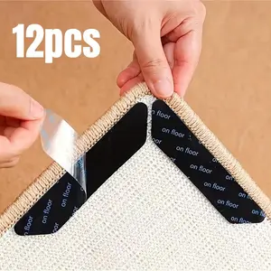 Anti Slip Carpet Gripping Mat, 12pcs/set Durable Washable & Reusable Rubber Mat for Fixing Hardwood Floors on Carpet, Suitable for Living Room Bedroom Carpet Mat
