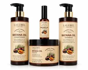 LALUBEL Batana Oil Luxury Haircare Set - Cleanser Shampoo, Conditioner, Hair Mask, Moisturizer Serum - For Dry Scalp, Hair Loss Treatment, Nourishing Damaged Tresses