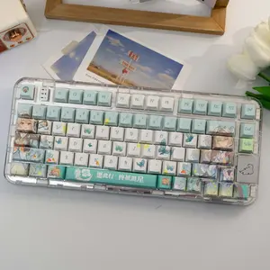 138 Key Flowing Firefly 2.0 Theme Pbt Capsules, Cherry Style Side-Printed Semi-Transparent, Dye Sublimation, Compatible with Mx Axes