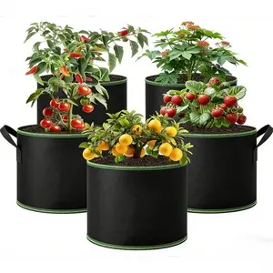 5-Pack 7/5 Gallon Planting Bags, Garden Planters with Handles, Ideal for Strawberries, Vegetables, Herbs, Durable and Reusable