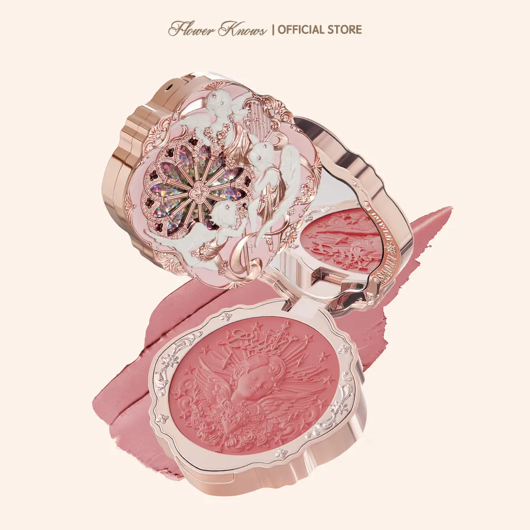 Flower Knows Little Angel Collection Cream Blush - High Pigment, Long-Lasting, Moisturizing, Glossy, Flawless Topical Cosmetic, #01 Flaming Heart, #summerwins