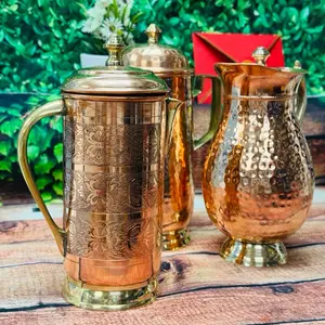 Hammered Pure Copper Water Jug Drinkware