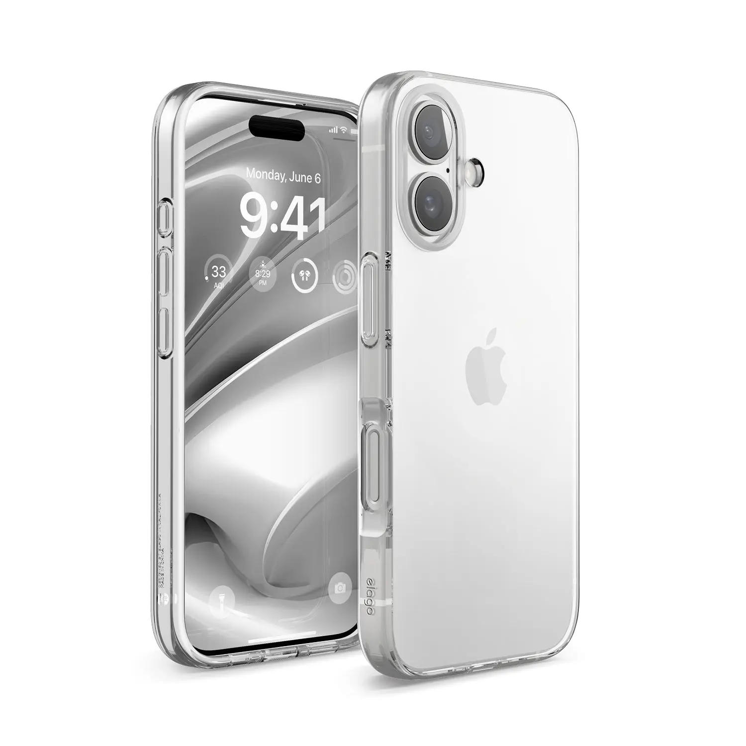 [elago Official] Hybrid Clear Case for iPhone 16 – Polycarbonate & TPU Phone Case, Everyday Drop and Scratch Protection, Camera Guard, Wireless Charging Compatible