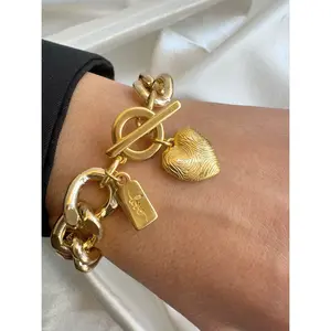 Gold Chunky Heart Bracelet