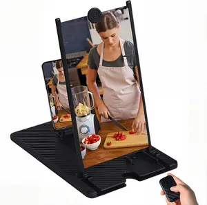 5-in-1 Vertical Phone Screen Magnifier HD with Bluetooth Remote 3D Portable Foldable Smartphone Stand for TikTok YouTube FB IG Scrolling Gift for Mom Dad Family Black 12"