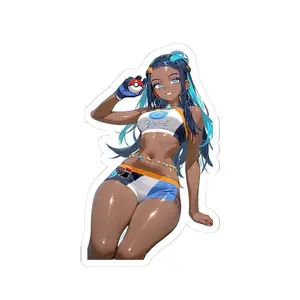 Poke Water Indigo Kiss-Cut Sticker: Waterproof Matte Decal for Laptop, Water Bottle Sticker, Window Vinyl Car Decals Anime Poke Stickers