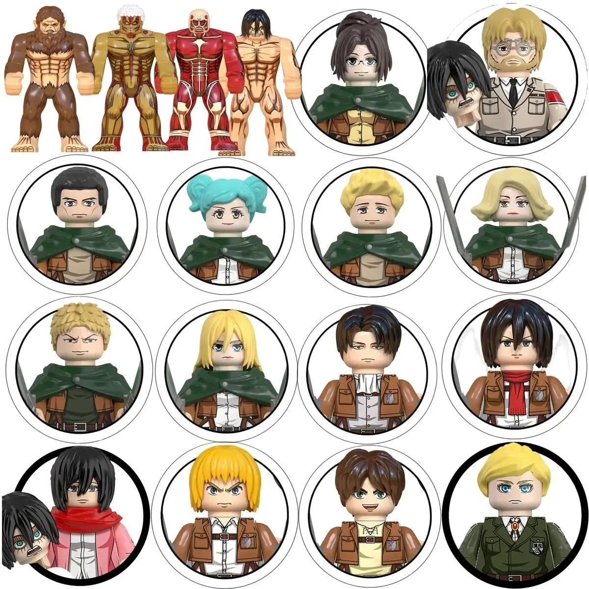 WM6148 Building Blocks Mini Model Figures Attack on Titan Levi Ackerman Eren Mikasa Giant Annie Halloween Christmas Gifts Toys WM6148 Building Blocks Mini Model Figures Attack on Titan Levi Ackerman Eren Mikasa Giant Annie Halloween Christmas Gifts Toys