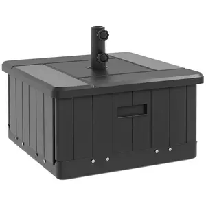 3-in-1 Outdoor Umbrella Base Patio Coffee Table Hide Your Umbrella Base Plant Flowers Above Wood Look Top Moves Easily With Wheels 175 Lb Capacity