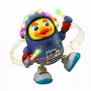 Dancing Astronaut Duck Toy for Kids with Music Lights & Sounds Walking Moving Interactive Toddler Toy Gift for Boys Girls