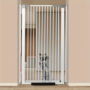 Pet Favorite Ulifemate 59" Extra Tall Cat Gate Auto Close For Doorway, 30"-32.67" Width Pet Gate, No Drilling Pressure Mount Kit, Secure Your Pets With Style, White