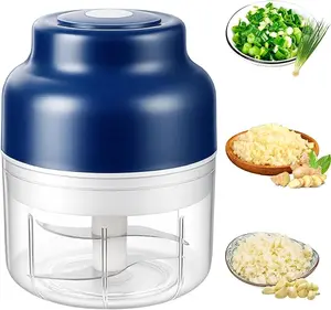 Electric garlic chopping grinder with 6 sharp blades, portable vegetable chopper, 320ML garlic masher and grinder, onion chopper, vegetable blender, cordless food processor, suitable for ginger, chili, fruits, meat, spices, beans, and more