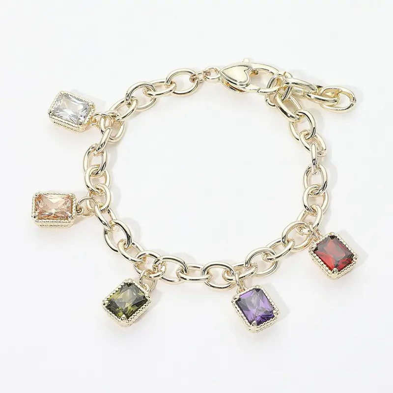Multi Square Charm Bracelet