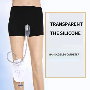 Men Reusable Urinal Bag Silicone Urine Funnel Catheter Holder Shorts Underwear