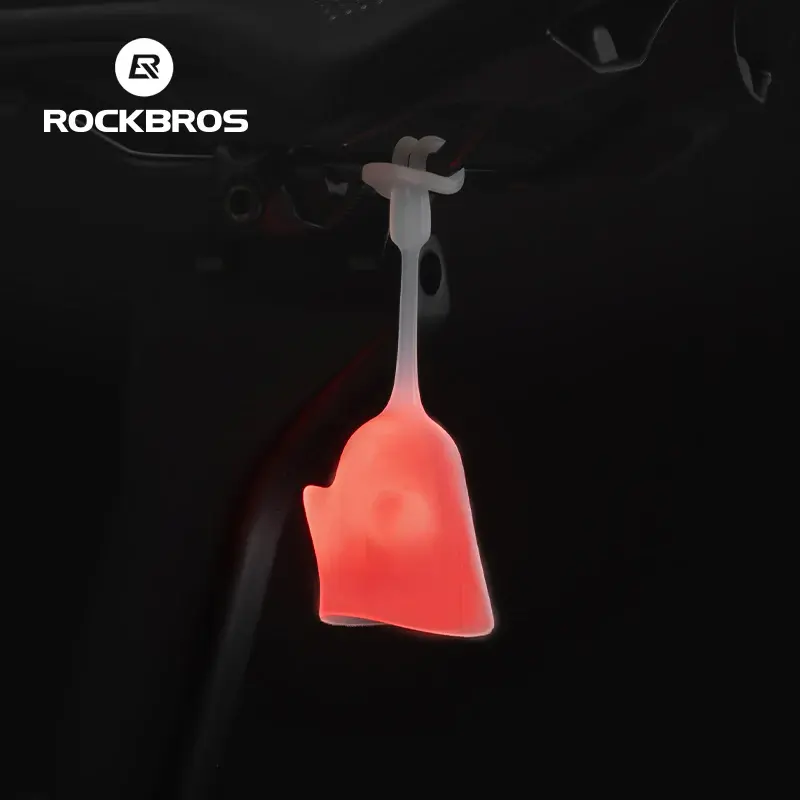ROCKBROS Rechargeable Bicycle Taillight, Waterproof Warning Light, Ghost Elastic Design, 3 Modes, Silicone Shell, Rechargeable Bicycle Light