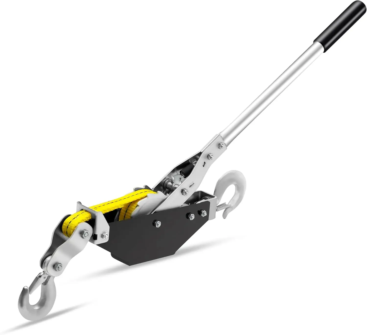 Come Along Winch, 4000 lbs Pull Capacity, 4 ft Winch Strap, Hand Winch with 2 Hooks, Heavy Duty Dual Ratchet  Winch Puller, Automotive Towing Hoist Puller for , Moving, Securing