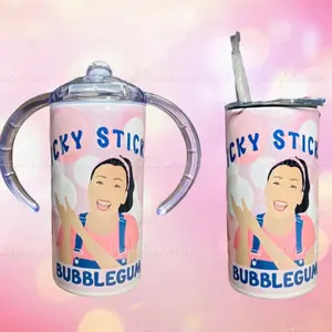 Icky Sticky Bubblegum Ms. Rachel Sippy Cup - Pink and Blue available